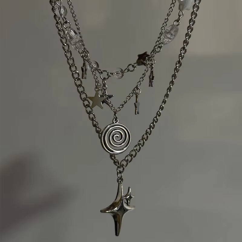 여성용 다층 별 펜던트 목걸이, Y2K 스타일의 아름다 - Layered Pendant Necklace Aesthetic 리뷰 및 가격