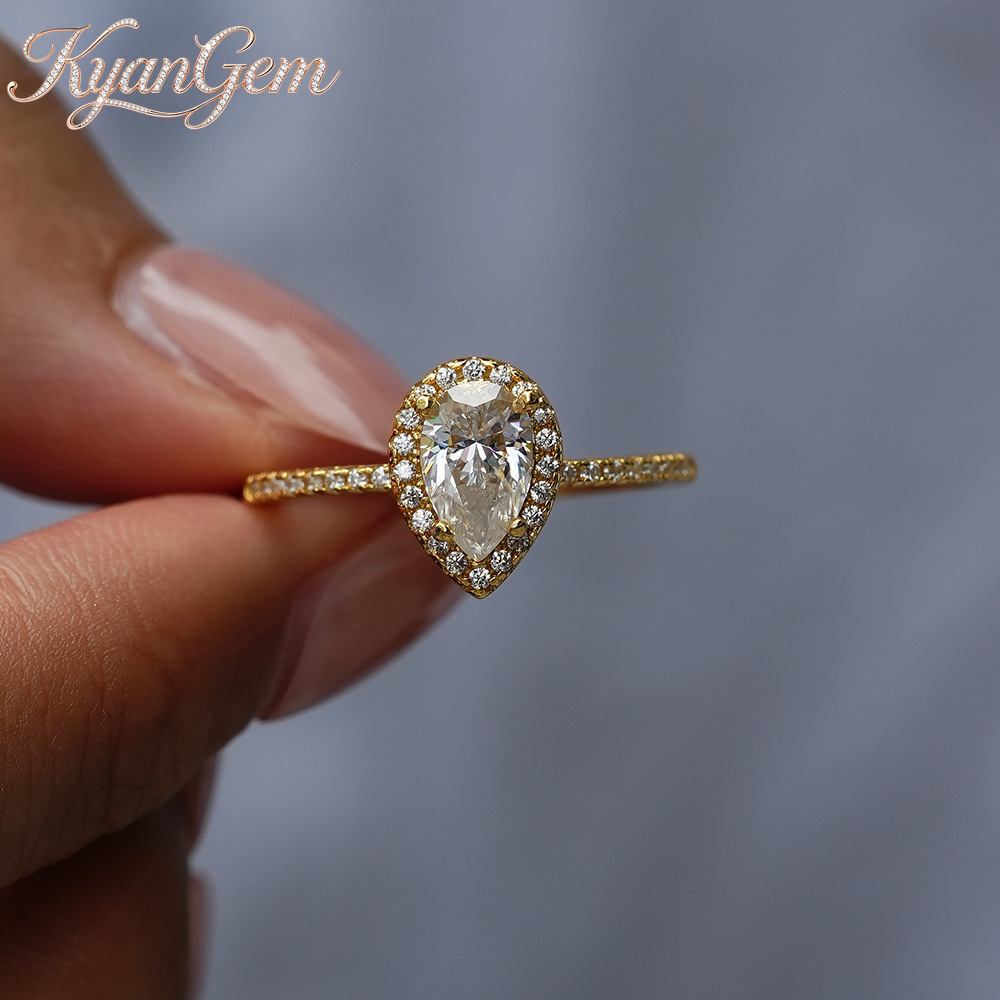 KyanGem 리얼 18K 골드 Moissanite 반 - Moissanite Engagement Ring 1 Carat 리뷰 및 가격