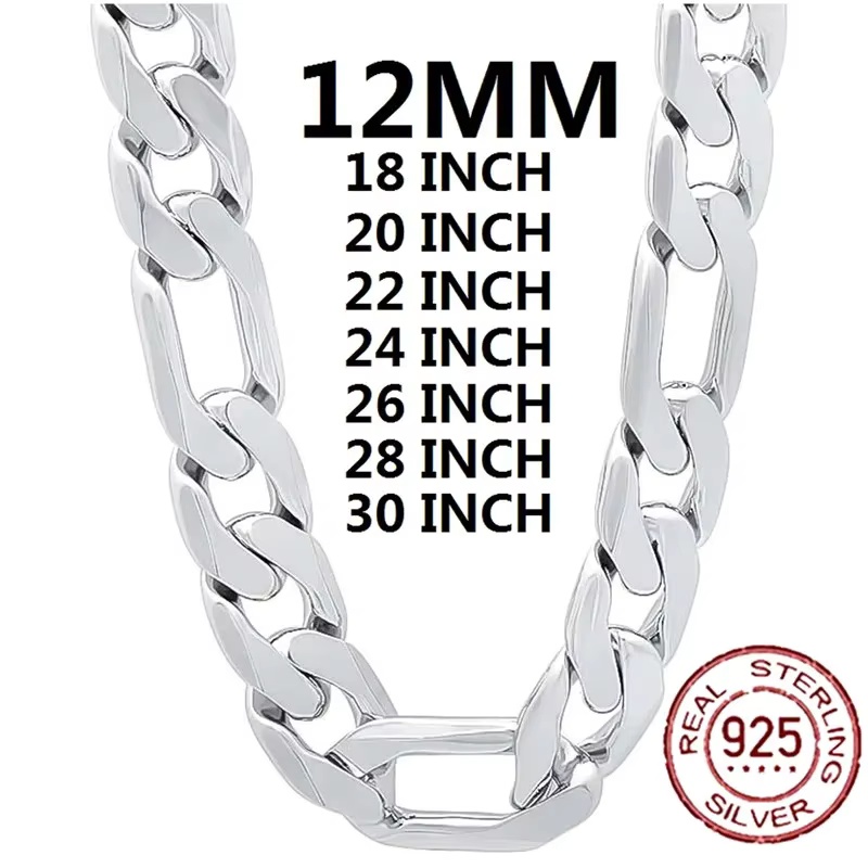 남성용 925 스털링 실버 목걸이, 클래식한 12mm  - Cuban Link Chain 12Mm 리뷰 및 가격