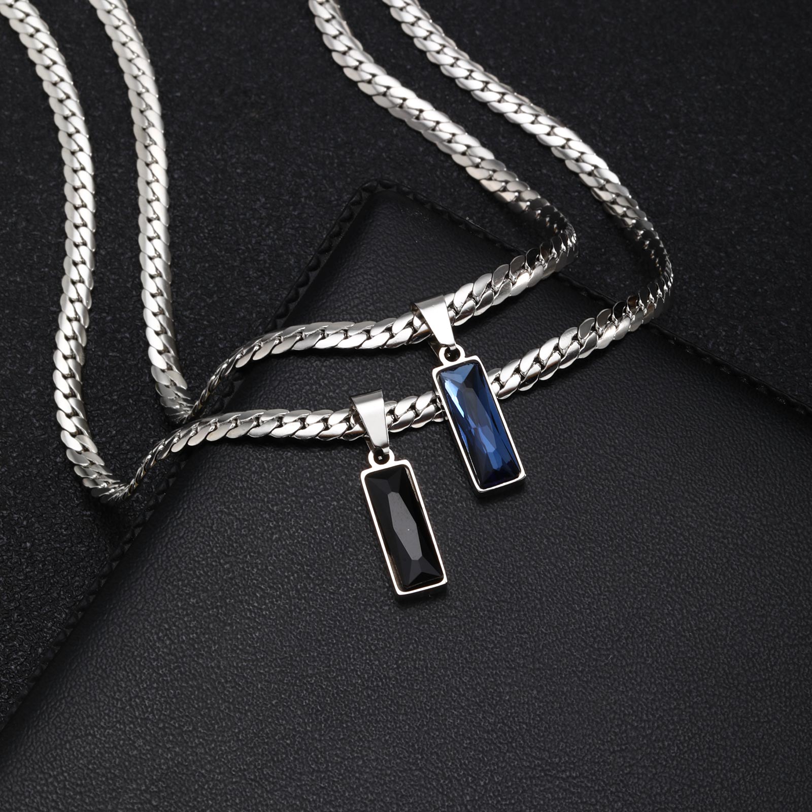 세련된 남성 기하학 스톤 펜던트 목걸이, 스테인레스 스 - Cuban Link Chain 12Mm 리뷰 및 가격