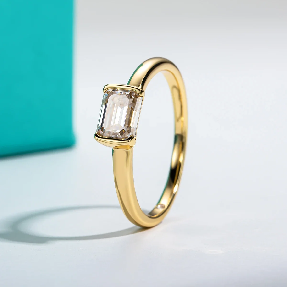 FCGJHW 1캐럿 에메랄드 컷, D 컬러 모이사나이트 - Moissanite Engagement Ring 1 Carat 리뷰 및 가격